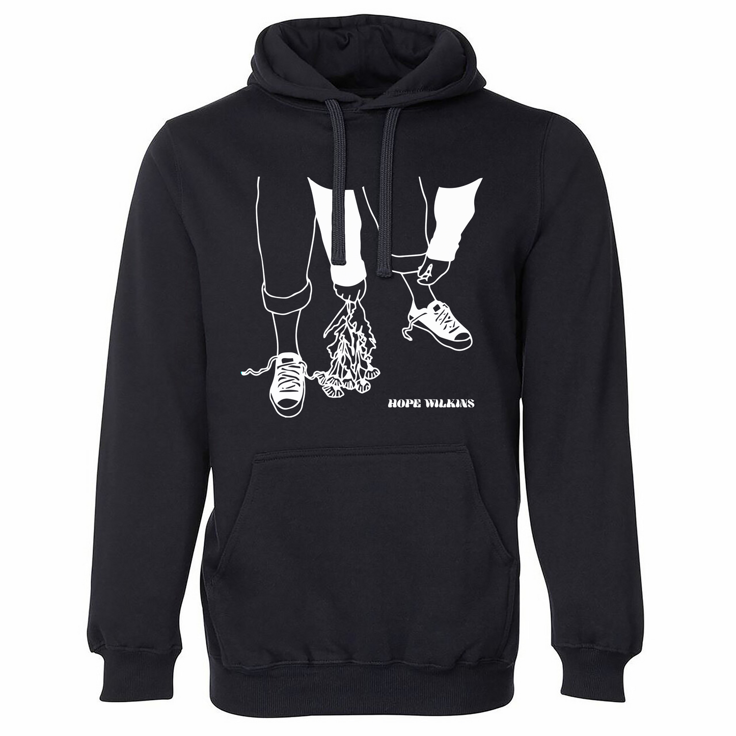 Hope Wilkins Flower Design Black Hoodie